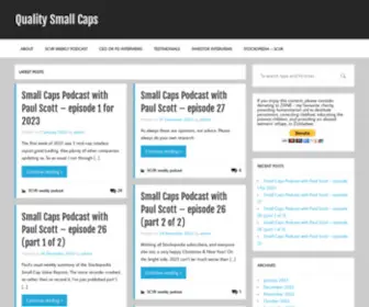 Qualitysmallcaps.co.uk(Paul Scott's website for UK small cap investors) Screenshot