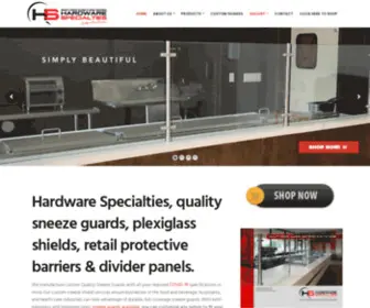 Qualitysneezeguards.us(Hardware Specialties) Screenshot