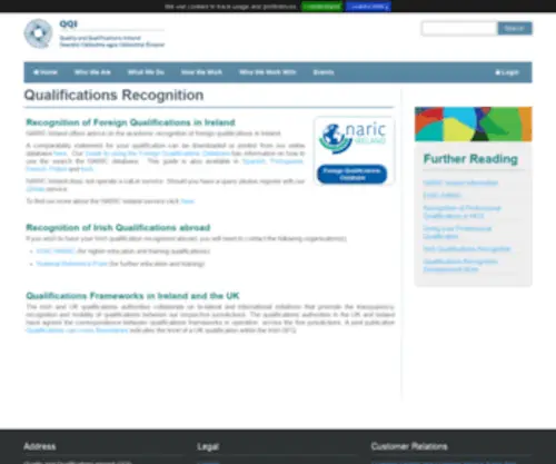 Qualrec.ie(Qualifications Recognition) Screenshot