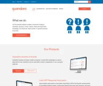 Quandora.com(Quandora, Knowledge Management and RFP Automation solutions) Screenshot