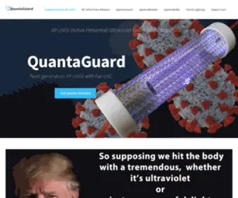 Quantaguard.com(QuantaGuard 222nm Far UVC Light Filtered Excimer Lamps) Screenshot