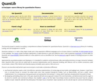 Quantlib.org(QuantLib, a free/open-source library for quantitative finance) Screenshot