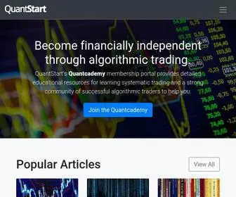 Quantstart.com(Algorithmic trading) Screenshot