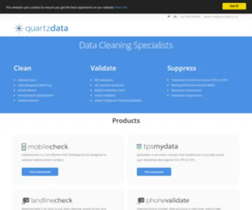 Quartzdata.co.uk(Quartz Data Services) Screenshot