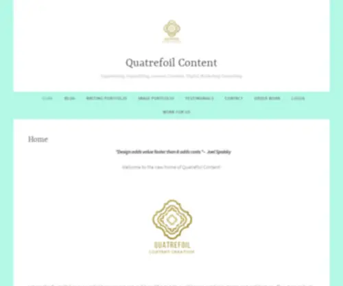 Quatrefoilcontent.com(    "Design adds value faster than it adds costs ") Screenshot