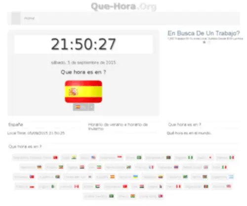 Que-Hora.org(Que hora es en) Screenshot