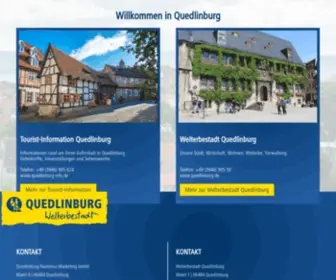 Quedlinburg.de(Portalseite der Welterbestadt Quedlinburg) Screenshot