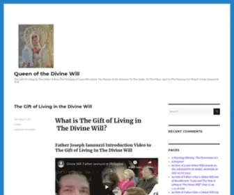 Queenofthedivinewill.org(The Gift Of Living In The Divine Will In The Writings of Luisa Piccarreta) Screenshot