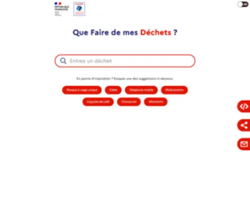 Quefairedemesdechets.fr(Quefairedemesdechets) Screenshot