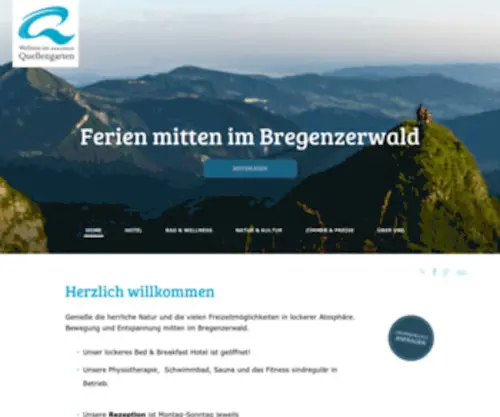 Quellengarten.at(Ihr Wellness und Aktivurlaub im Bregenzerwald) Screenshot