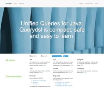 Querydsl.com(Unified Queries for Java) Screenshot