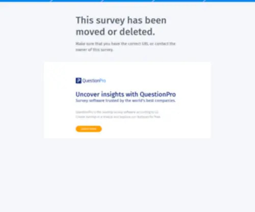 Questionpro.ca(Survey Move Alert) Screenshot