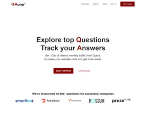 Questionsminer.com(Discover top questions with organic traffic on Quora) Screenshot