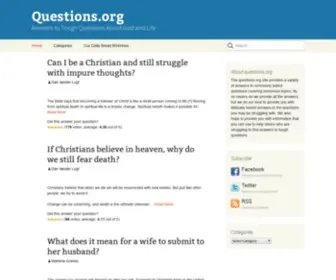 Questions.org(Can I be a Christian and still struggle with impure thoughts) Screenshot