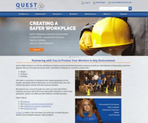 Questsafety.com(Quest Safety Products) Screenshot