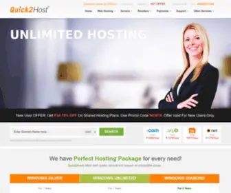 Quick2Host.com(Web Hosting in India Reseller Web Hosting Domain registration) Screenshot