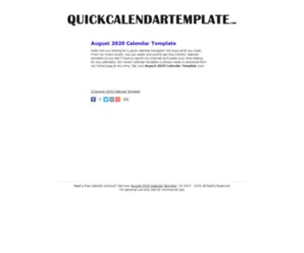 Quickcalendartemplate.com(Quick Calendar Template) Screenshot