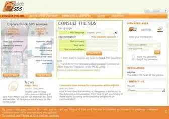 Quickfds.com(Quick-FDS : Transmission réglementaire et sécurisée des FDS) Screenshot
