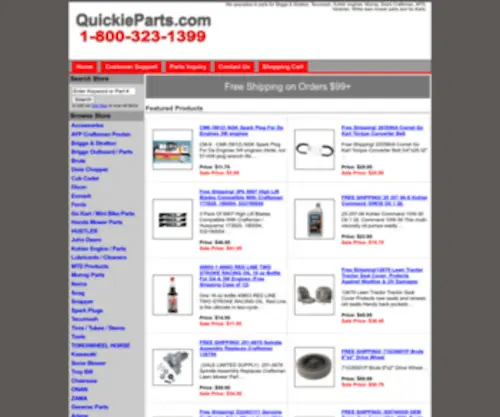 Quickieparts.com(Lawn Mower Parts & GO Kart Parts) Screenshot