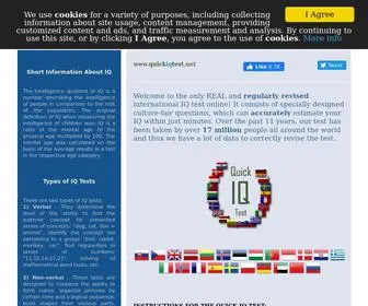 QuickiqTest.net(Test your intelligence quotient with good questions. Our IQ test) Screenshot