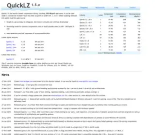 Quicklz.com(Fast compression library for C) Screenshot