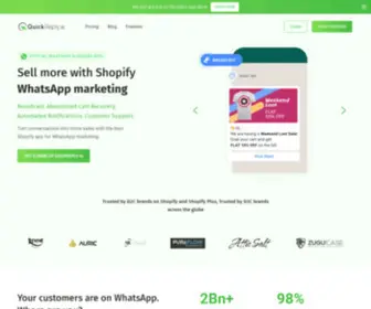 Quickreply.ai(Whatsapp Marketing Solution for Ecommerce Shopify Stores) Screenshot