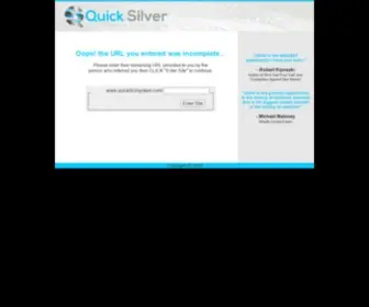 Quickslvsystem.com(Quick Silver System) Screenshot