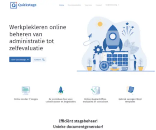 Quickstage.be(Online beheer van werkplekleren van Administratie tot Zelfevaluatie) Screenshot