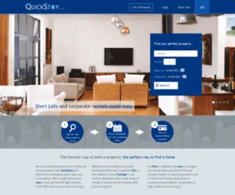 Quickstay.co.uk(Holiday Property Rentals and Short Terms Lets) Screenshot