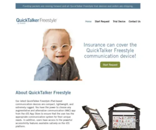 Quicktalkerfreestyle.com(QuickTalker Freestyle by AbleNet) Screenshot