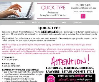 Quicktype.co.za(Quick-Type Professional Typing Services and CV Writers) Screenshot