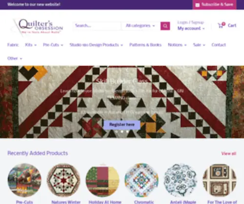 Quiltersobsession.com(Quilter's Obsession) Screenshot