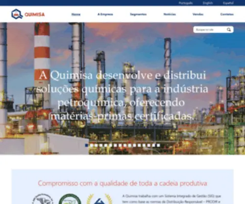 Quimisa.com.br(Distribuição química na Brasil) Screenshot