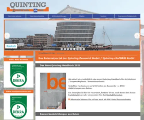 Quinting.com(Die offizielle Website der Quinting Zementol GmbH / Quinting riluFORM GmbH) Screenshot