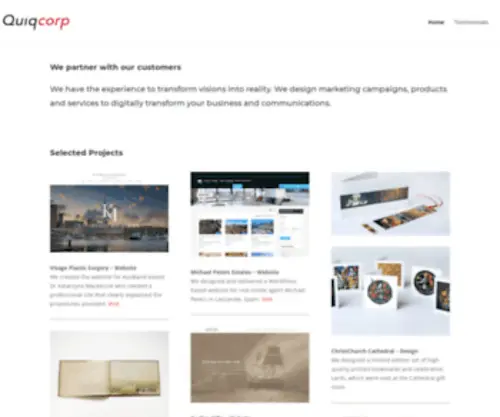 QuiqCorp.com(Product & Design) Screenshot