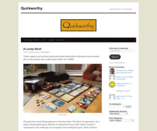 Quirkworthy.com(A game designer's view of gaming) Screenshot