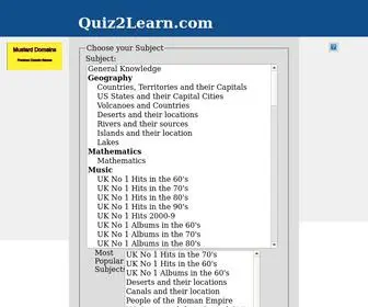 Quiz2Learn.com(Quiz 2 learn) Screenshot