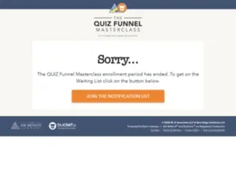 QuizFunnelworkshop.com(Be the First to Know) Screenshot