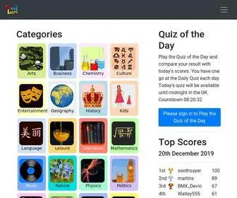 Quizlists.com(Quizzes and Lists) Screenshot