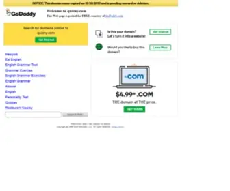 Quizny.com(This domain could be perfect for a video games or online games organisation) Screenshot