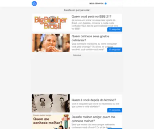 Quizparaamigos.com(Crie seu quiz) Screenshot