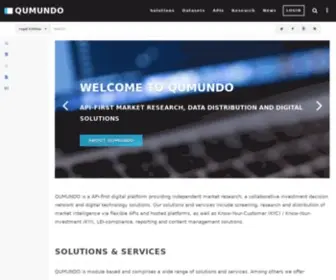 Qumundo.com(API-first market research, data distribution and digital solutions) Screenshot