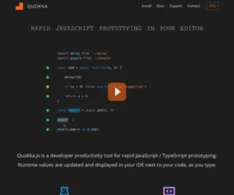 Quokkajs.com(Live Scratchpad for JavaScript in your editor) Screenshot
