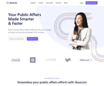 Quorum.us(Your public affairs made smarter and faster. Quorum’s software) Screenshot