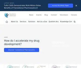 Quotientsciences.com(Pharmaceutical CDMO & CRO) Screenshot