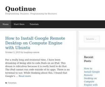 Quotinue.com(Programming. Business. Programming for Business on Quotinue) Screenshot