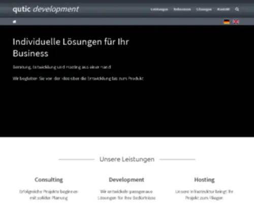 Qutic.com(Consulting, Development, Hosting) Screenshot