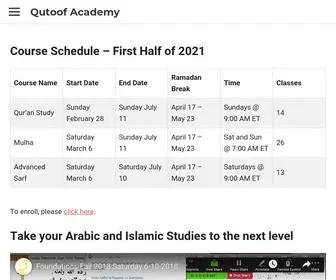 Qutoofacademy.com(Making the fruits of the Qur'an accessible) Screenshot