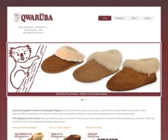 Qwaruba.com(Australian Merino Sheepskin Slippers and Moccasins) Screenshot