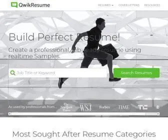 Qwikresume.com(Your guide to a perfect Resume) Screenshot